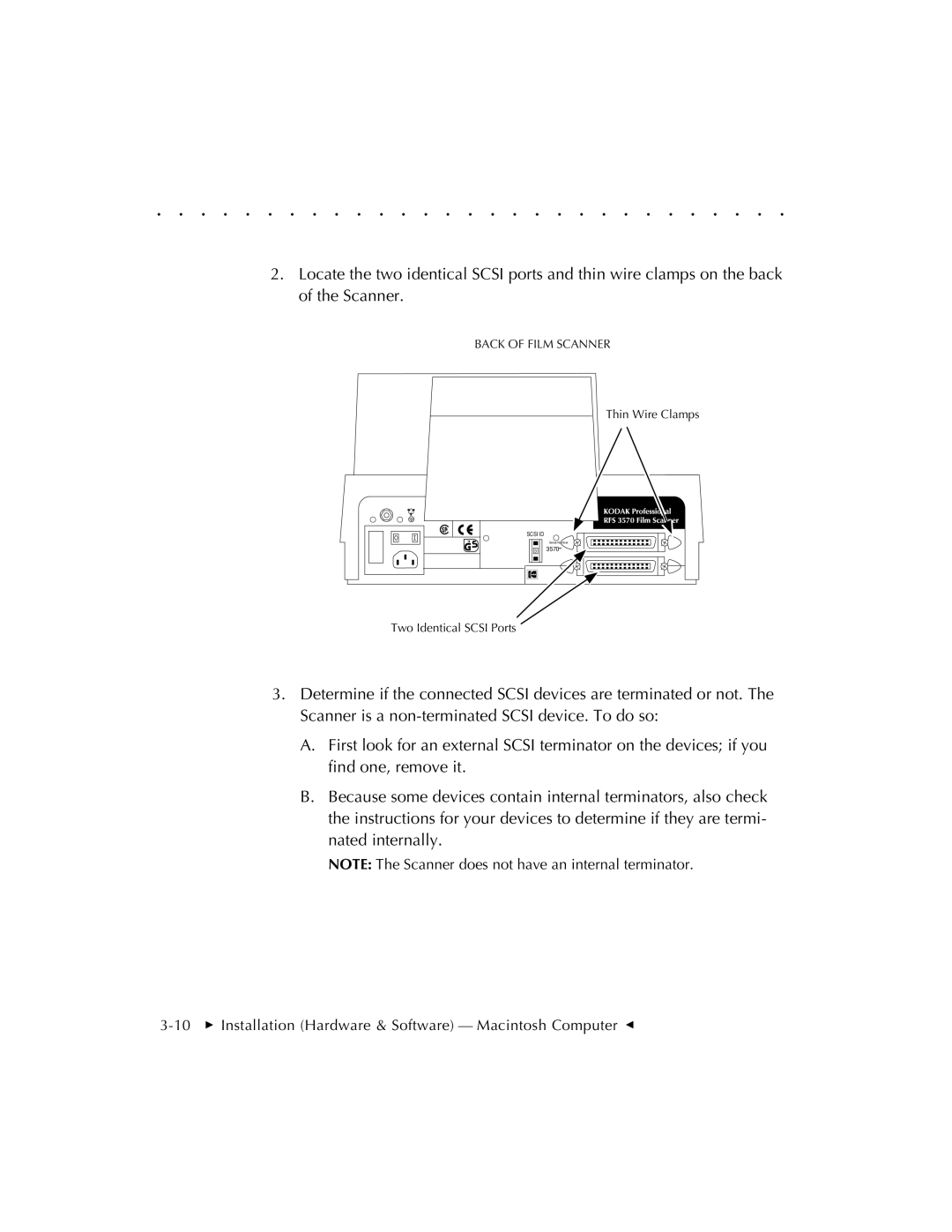 Kodak RFS 3570 user manual 10  Installation Hardware & Software Macintosh Computer G 