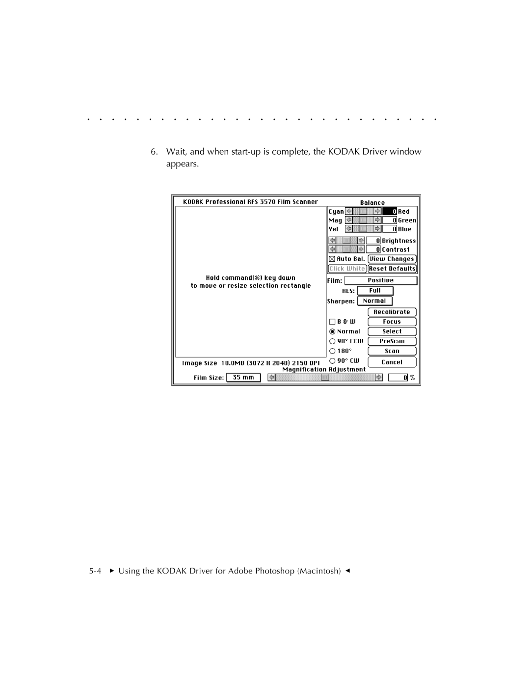 Kodak RFS 3570 user manual  Using the Kodak Driver for Adobe Photoshop Macintosh G 