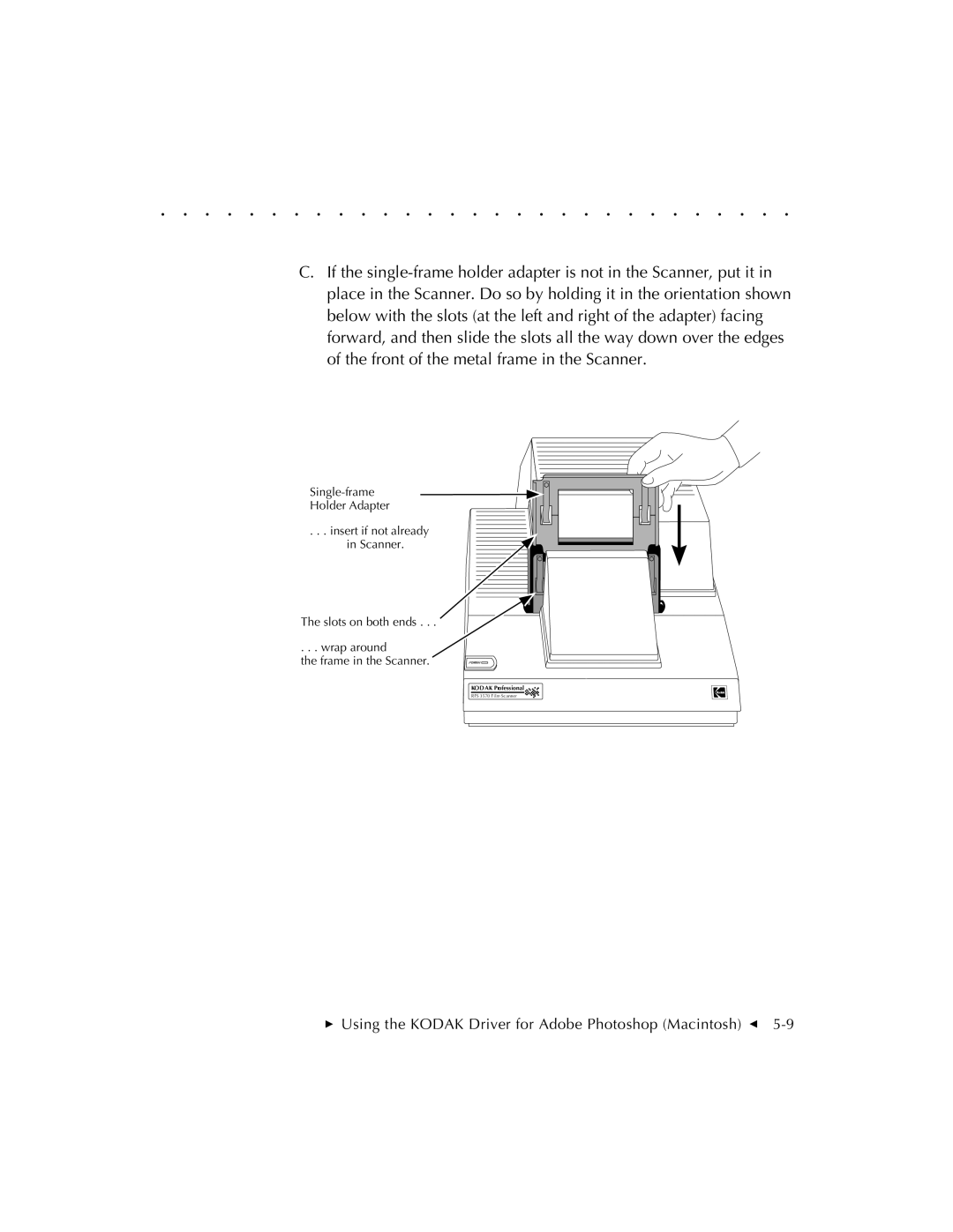 Kodak RFS 3570 user manual Single-frame Holder Adapter 