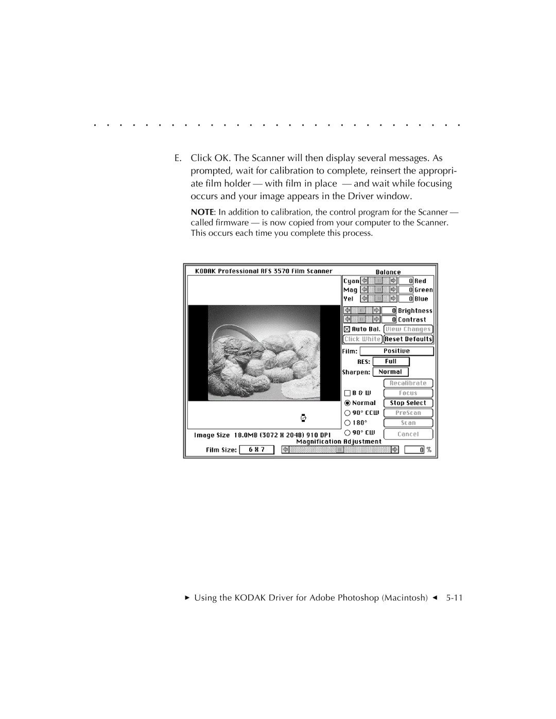 Kodak RFS 3570 user manual  Using the Kodak Driver for Adobe Photoshop Macintosh G 