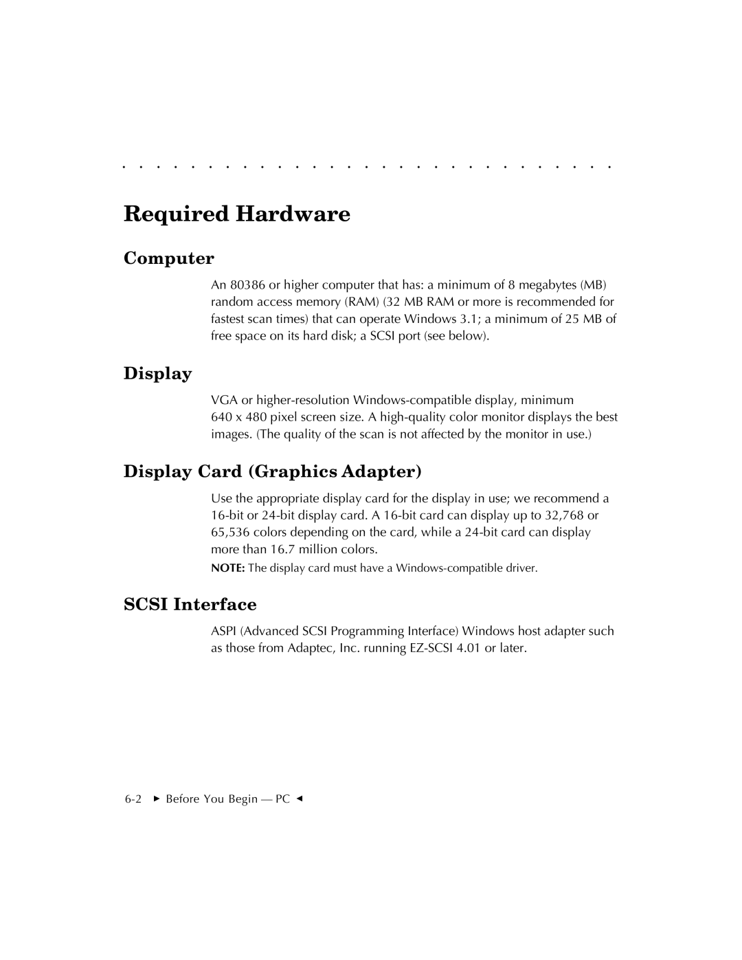 Kodak RFS 3570 user manual Display Card Graphics Adapter, Scsi Interface 