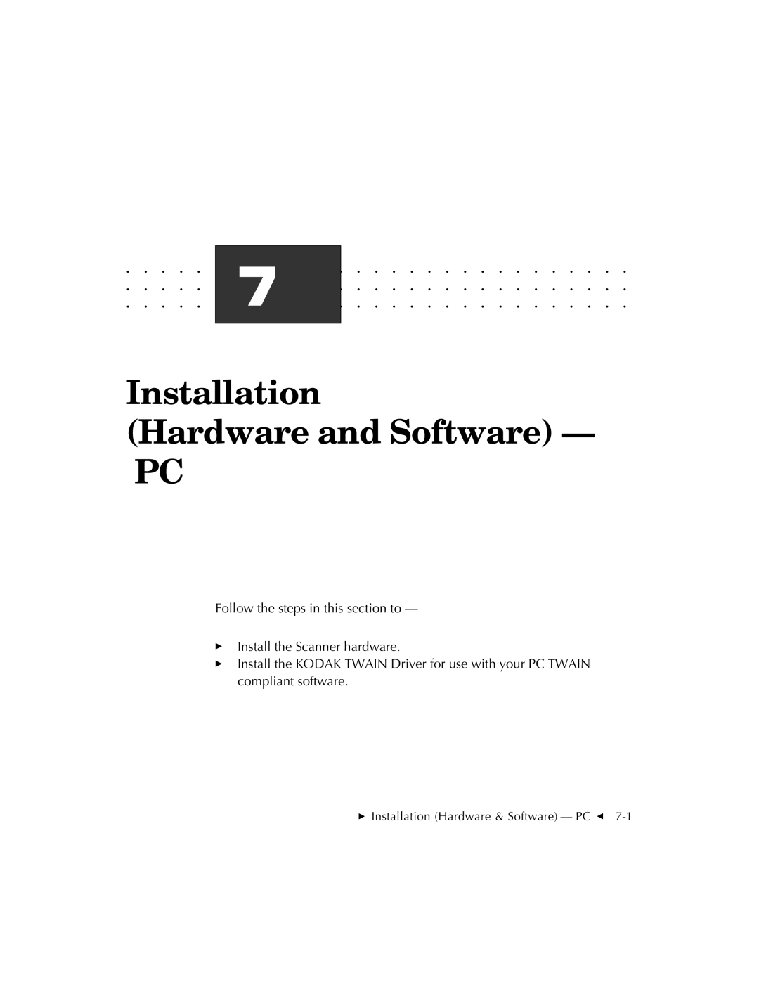 Kodak RFS 3570 user manual Installation Hardware and Software 