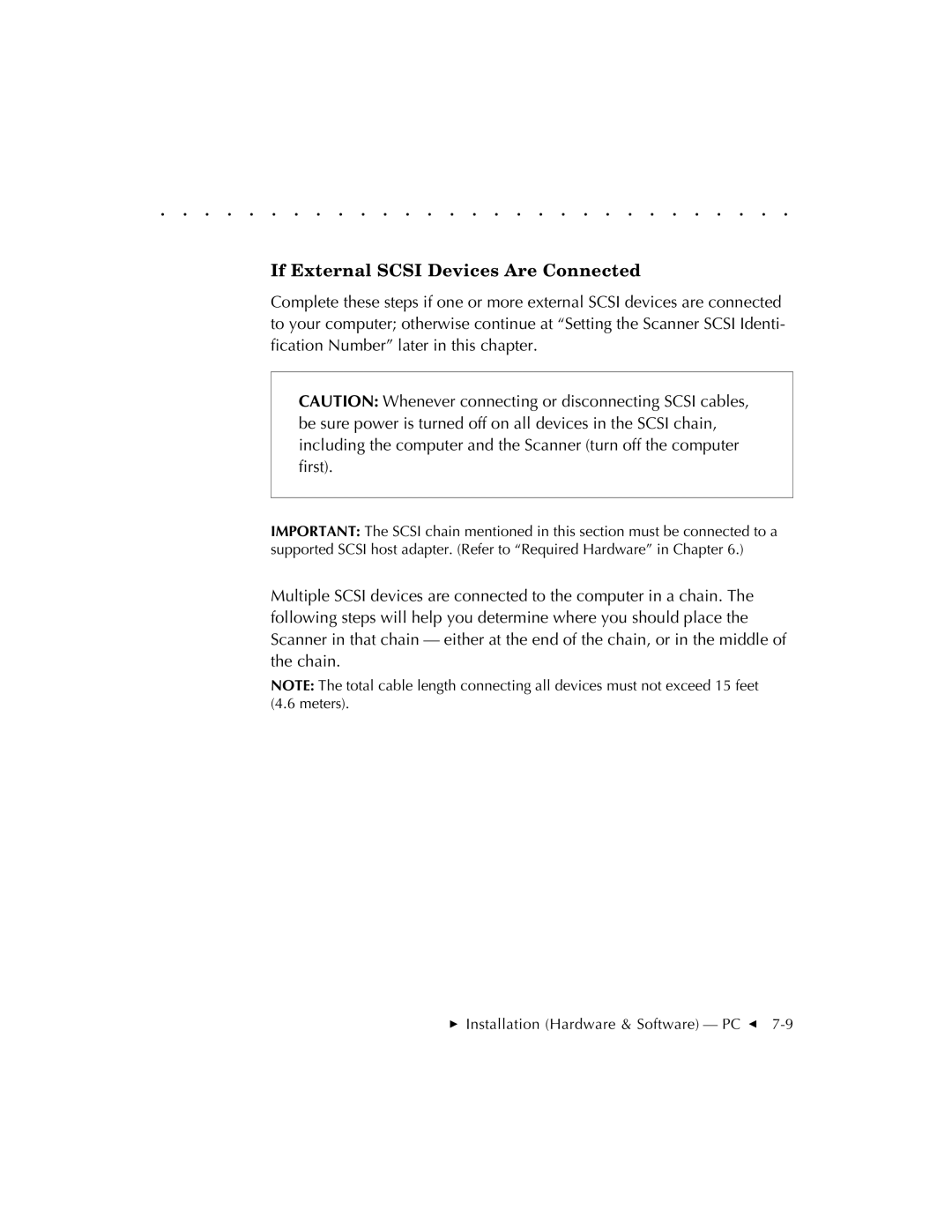 Kodak RFS 3570 user manual If External Scsi Devices Are Connected 