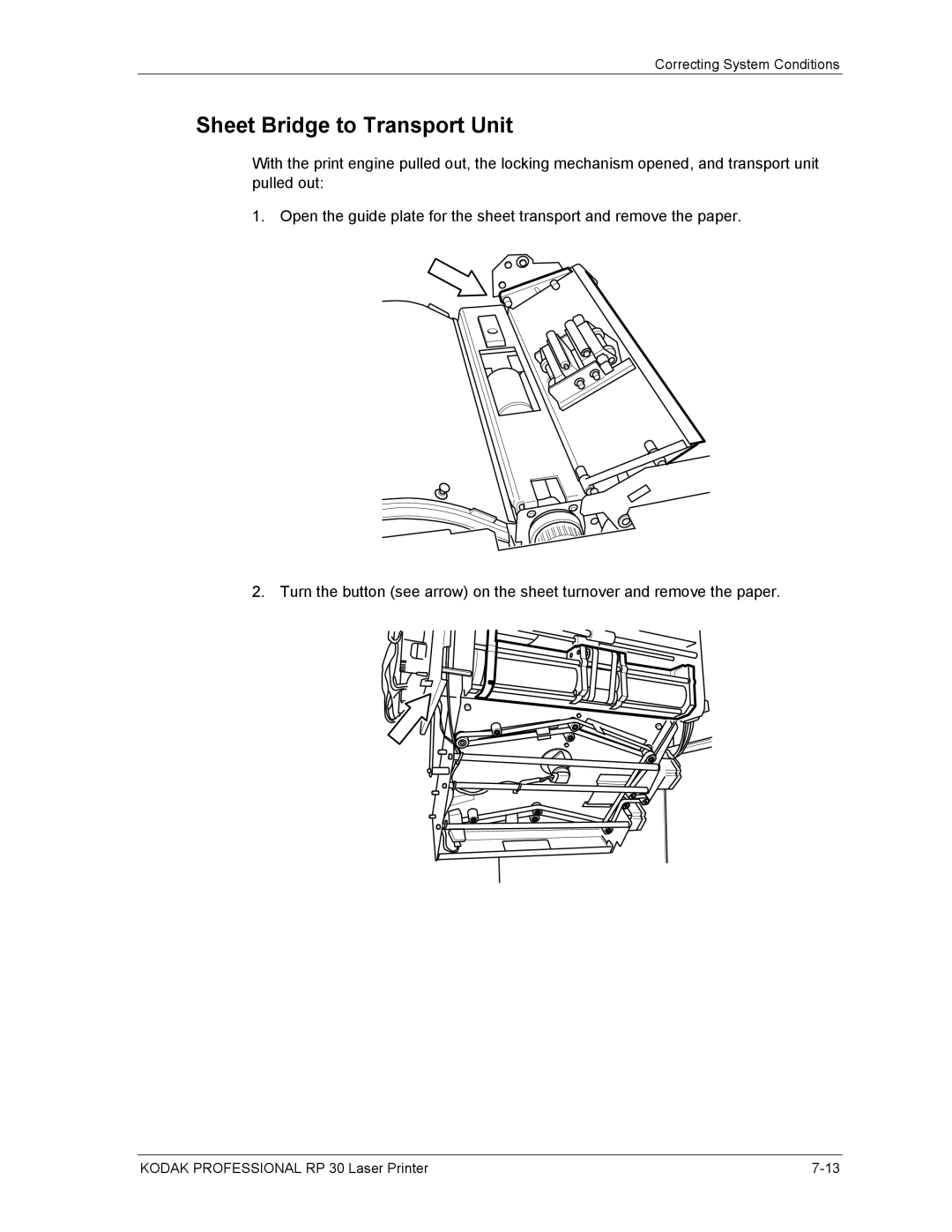 Kodak RP 30 manual Sheet Bridge to Transport Unit 