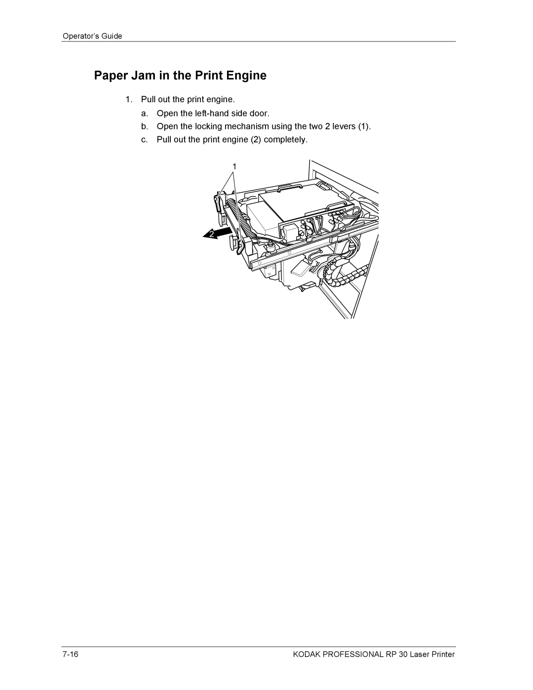 Kodak RP 30 manual Paper Jam in the Print Engine 