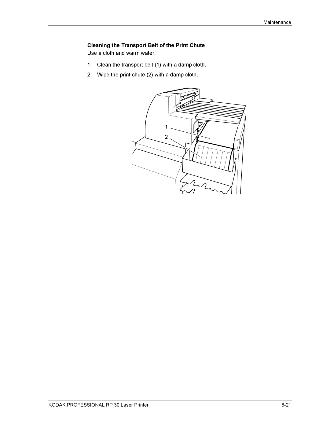 Kodak RP 30 manual Cleaning the Transport Belt of the Print Chute 