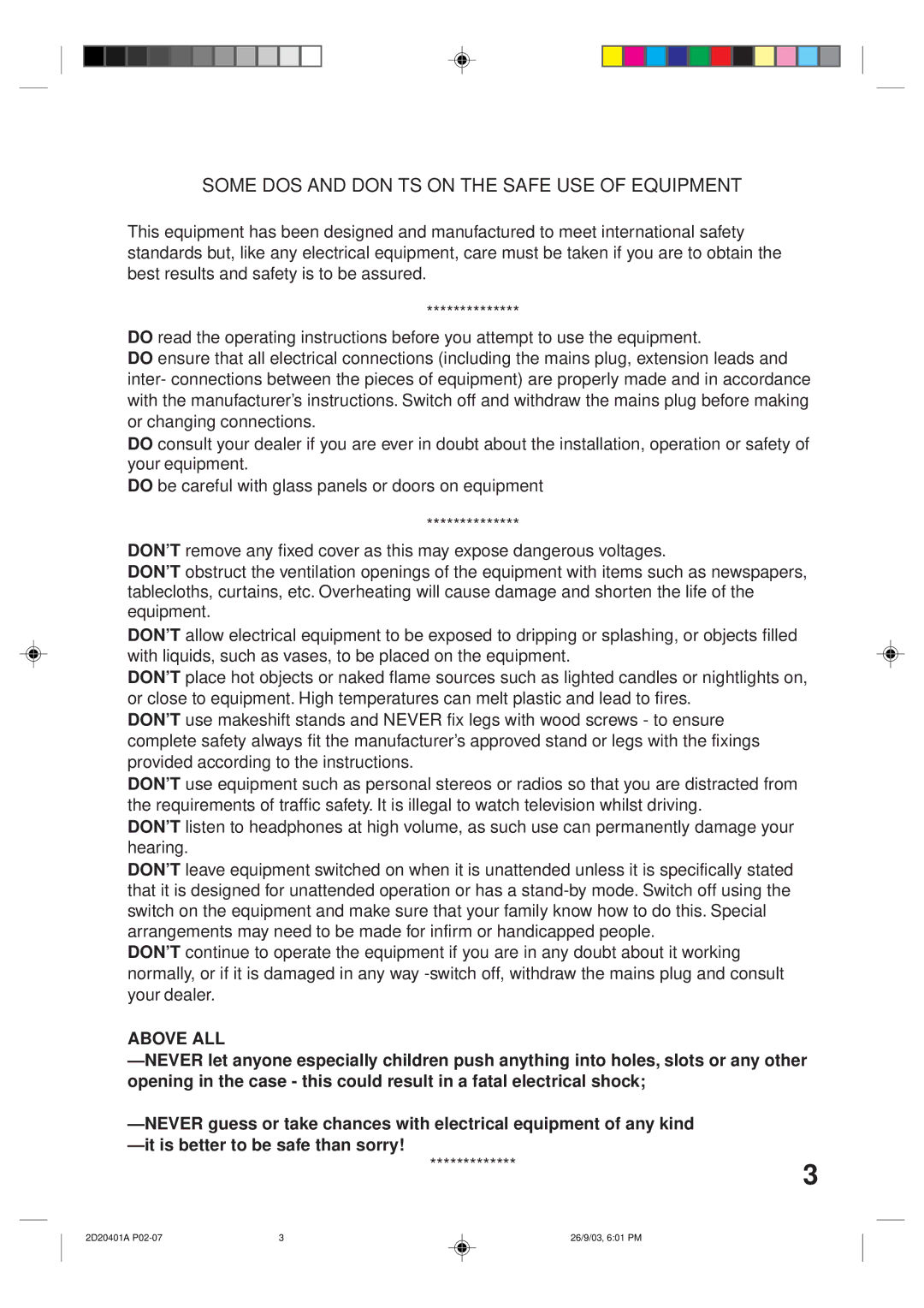 Kodak SD-63HK owner manual Above ALL 