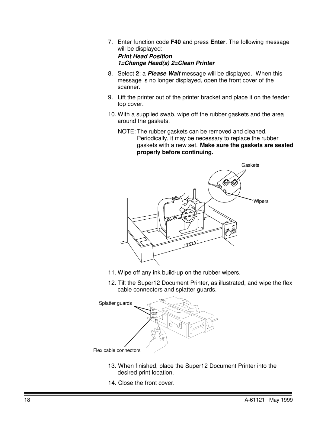 Kodak Series 3 manual Gaskets Wipers 