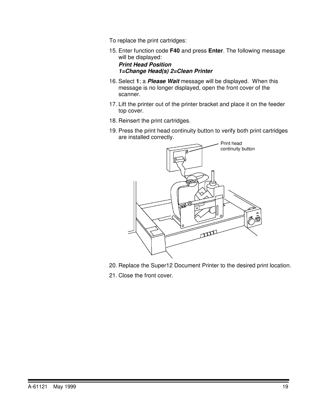 Kodak Series 3 manual Print head continuity button 