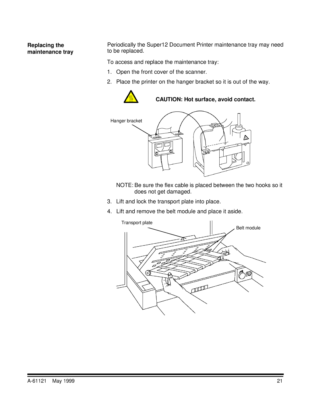 Kodak Series 3 manual Replacing the maintenance tray 