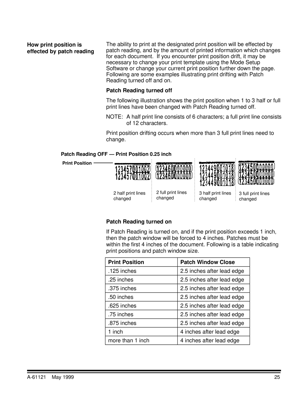 Kodak Series 3 manual Patch Reading turned on, Print Position Patch Window Close 