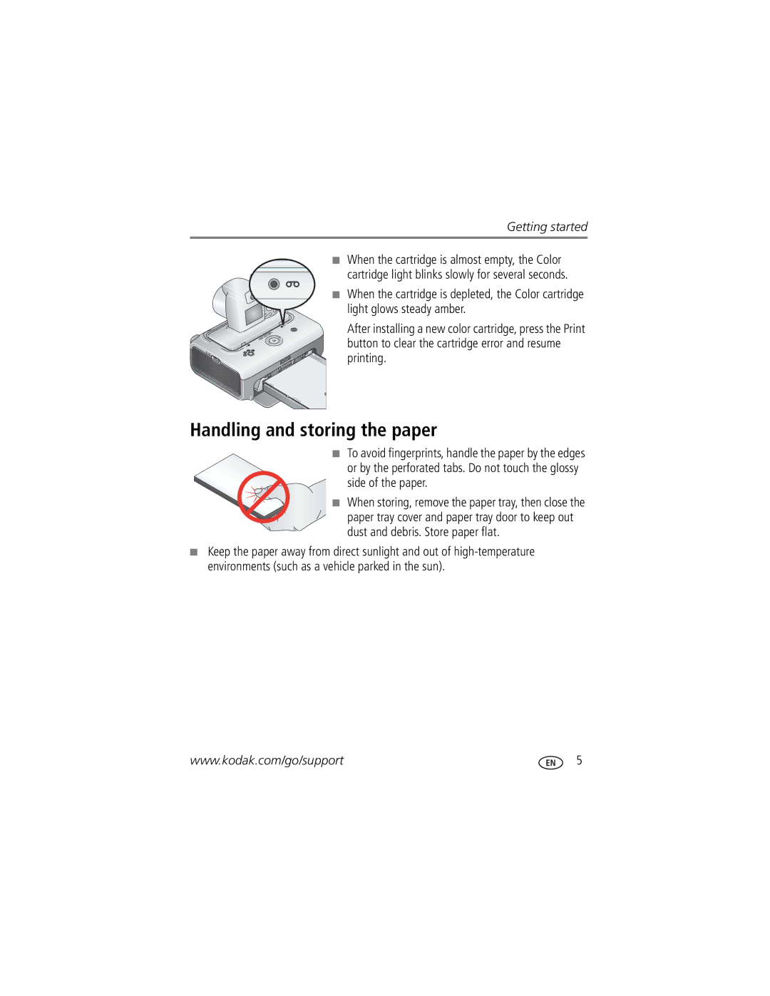 Kodak Series 3 manual Handling and storing the paper 