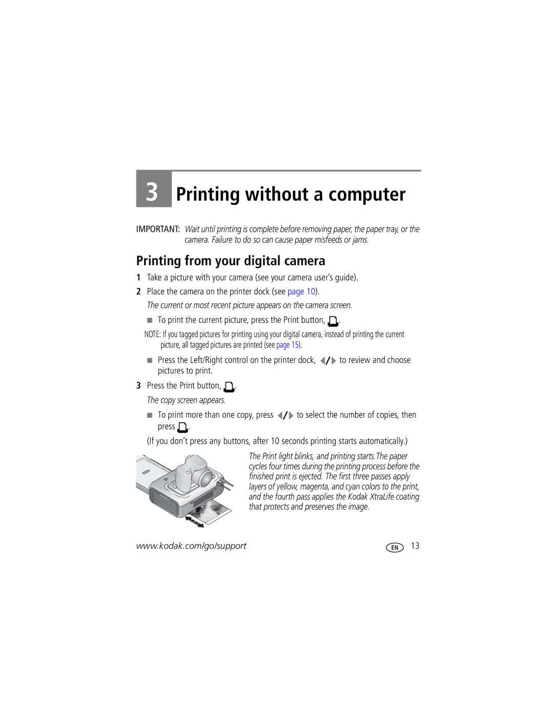 Kodak Series 3 manual Printing without a computer, Printing from your digital camera 