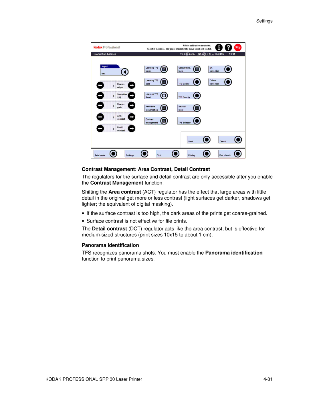 Kodak SRP 30 manual Contrast Management Area Contrast, Detail Contrast, Panorama Identification 
