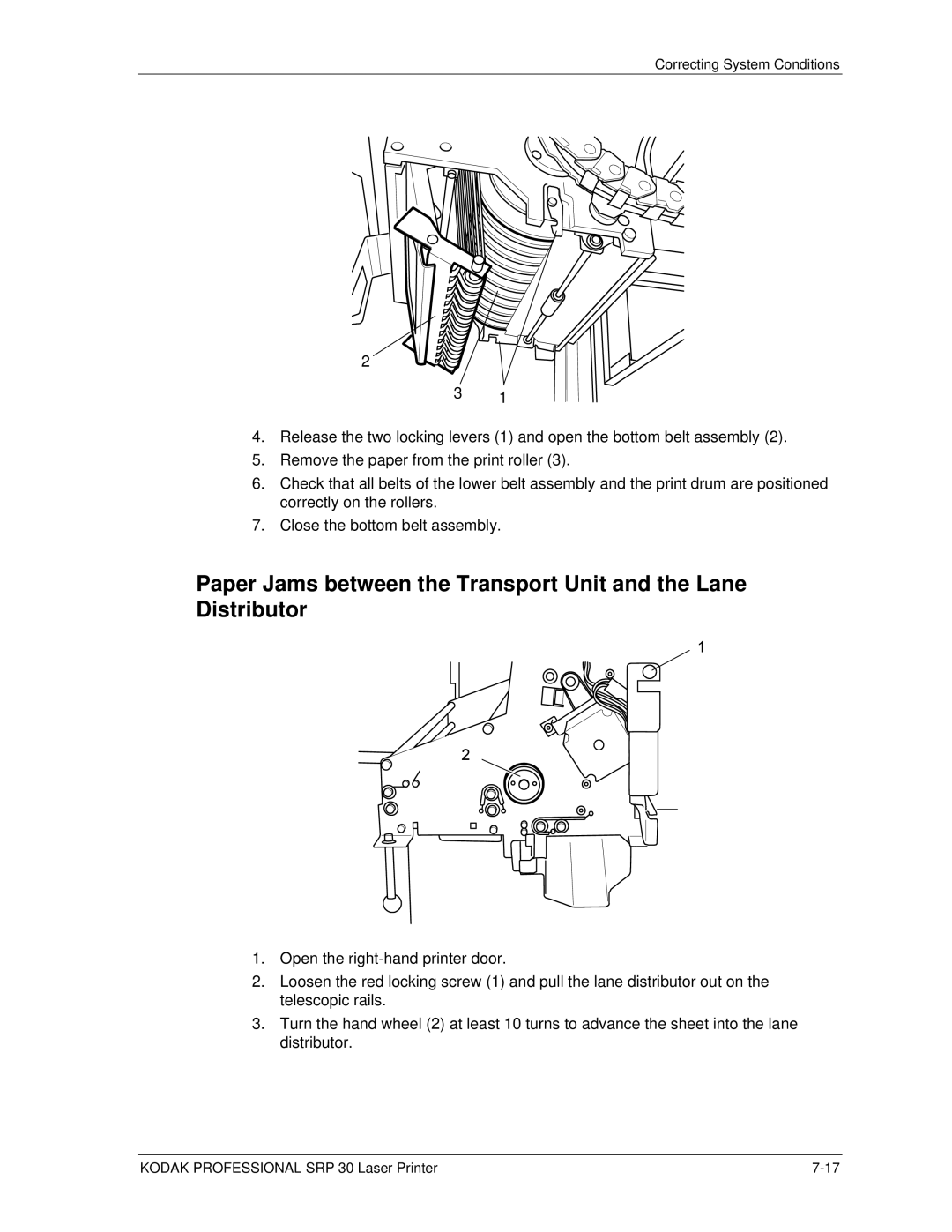 Kodak SRP 30 manual Correcting System Conditions 