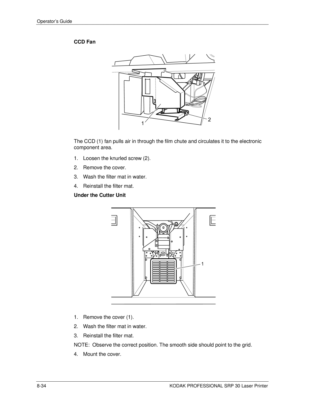 Kodak SRP 30 manual CCD Fan, Under the Cutter Unit 