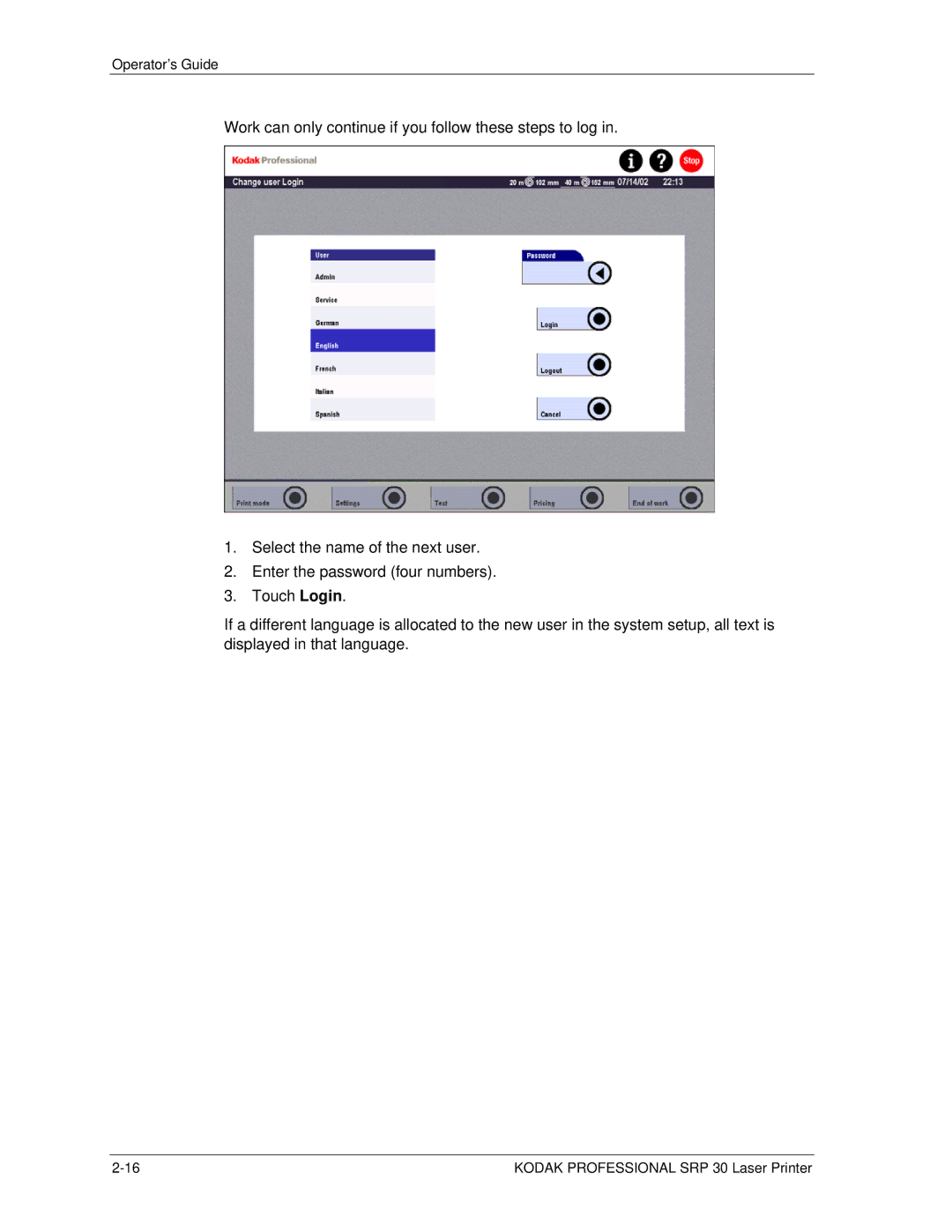 Kodak SRP 30 manual Operator’s Guide 