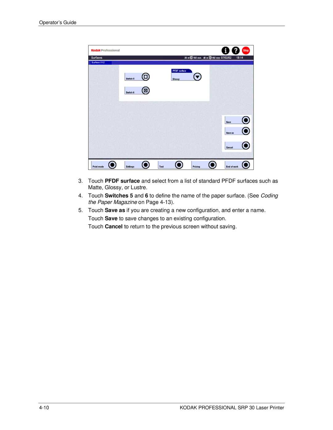 Kodak SRP 30 manual Operator’s Guide 