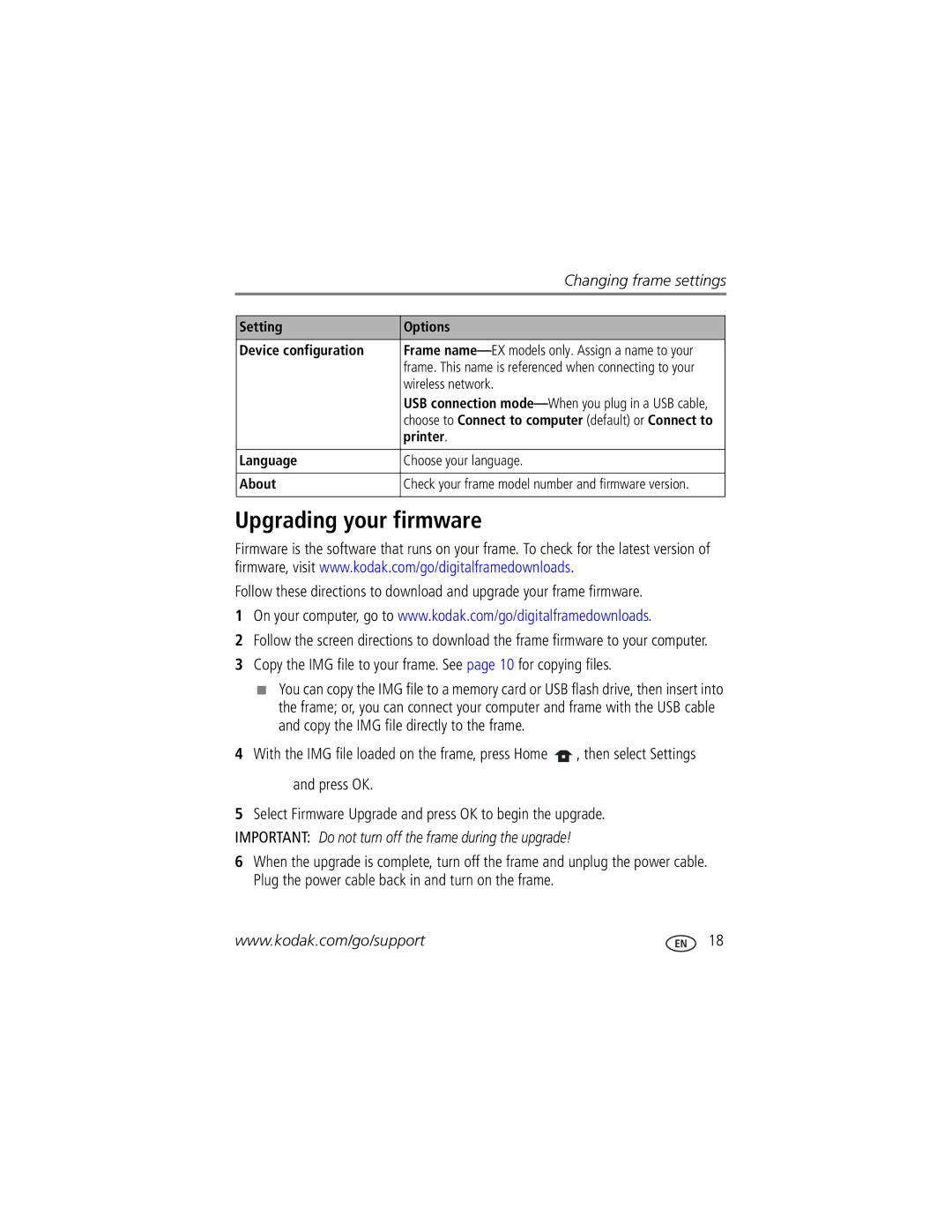 Kodak EX-1011, SV-710, SV-811, EX-811 manual Upgrading your firmware, Press OK 