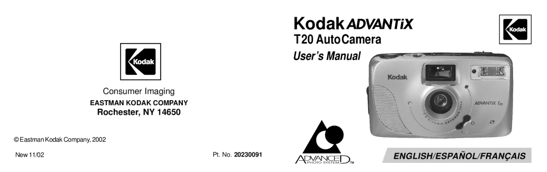 Kodak T20 user manual Kodak 