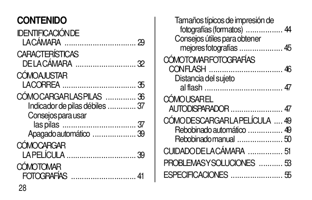 Kodak T30 user manual Contenido, CÓ Moajustar 