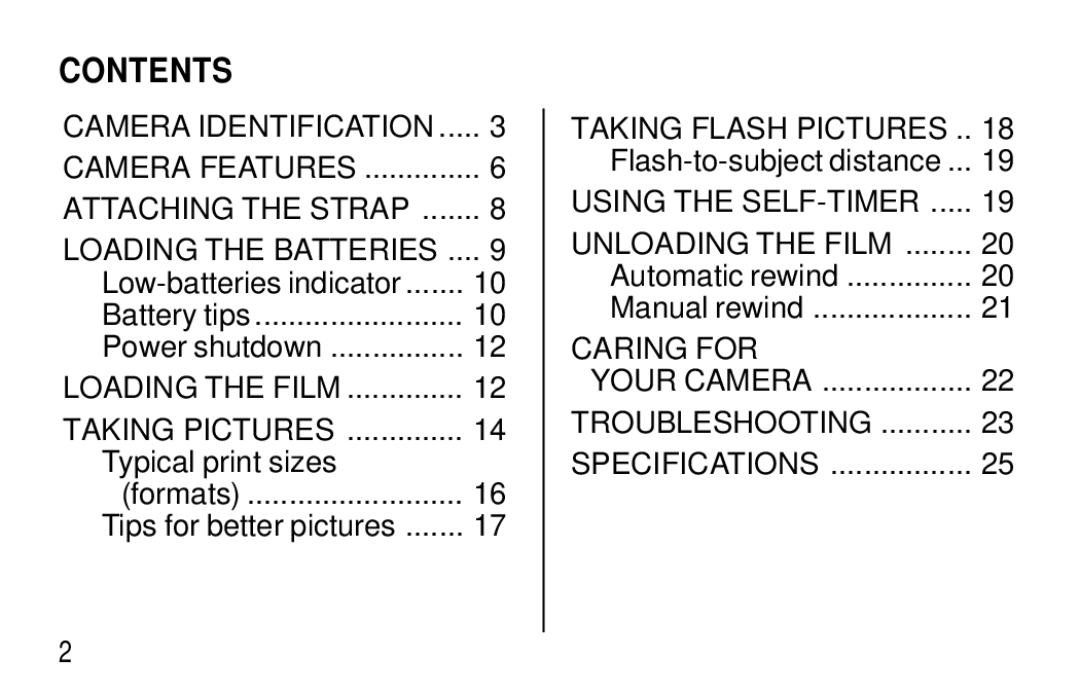 Kodak T30 user manual Contents 