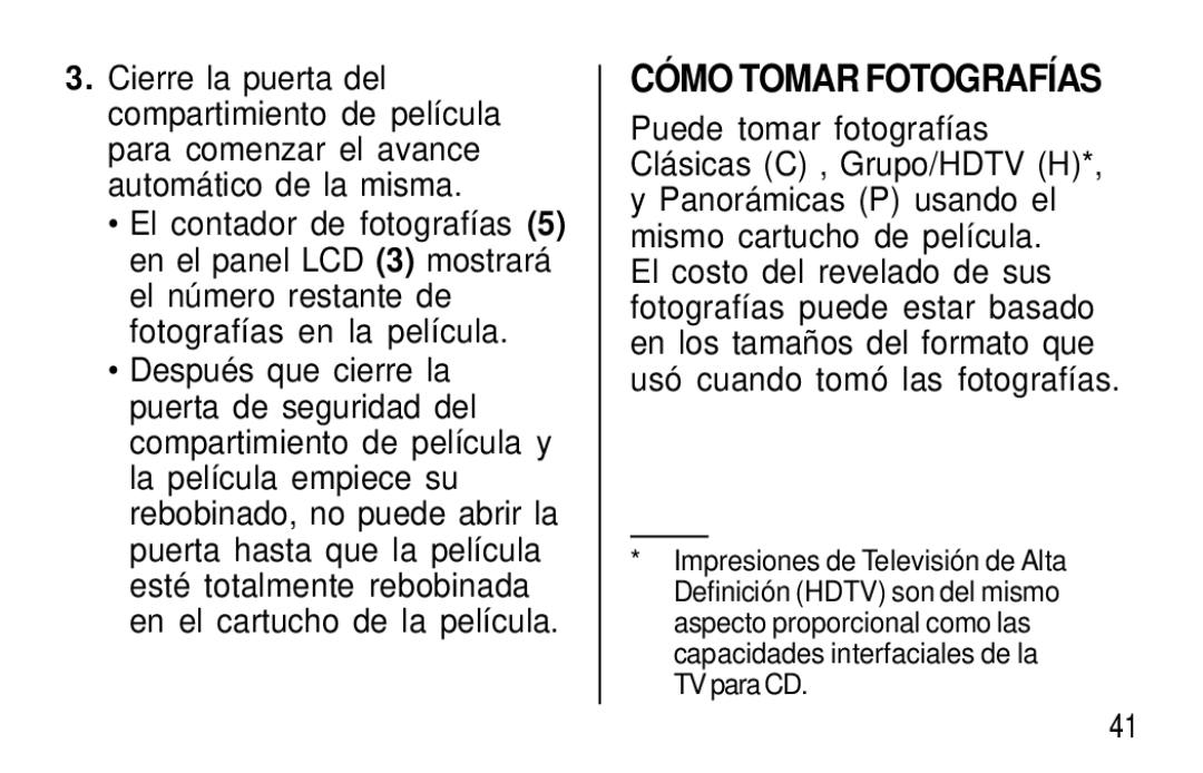 Kodak T30 user manual CÓ MO Tomar Fotografías 