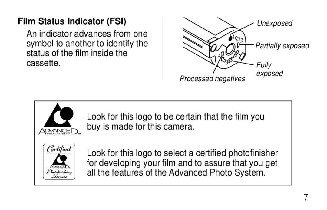 Kodak T30 user manual Film Status Indicator FSI 