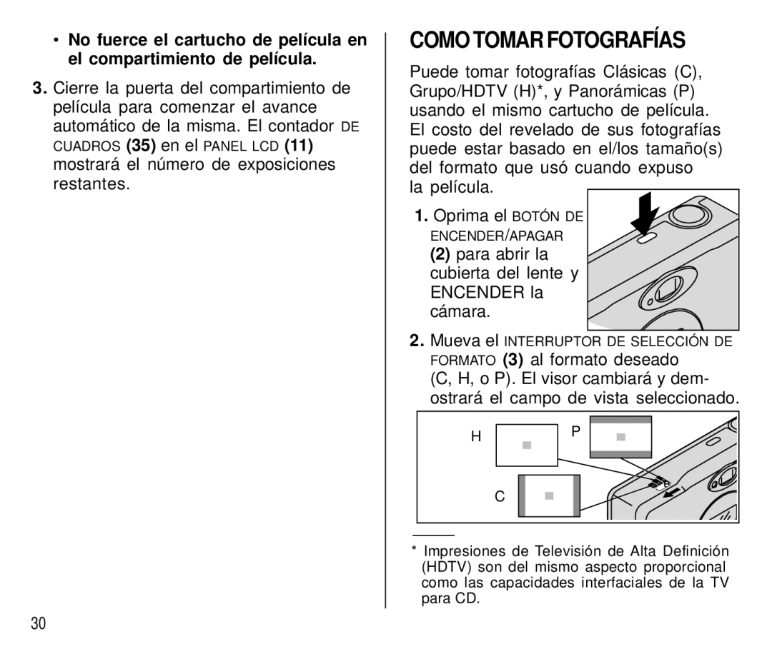 Kodak T500 manual Como Tomar Fotografías, Para abrir la cubierta del lente y Encender la cámara 