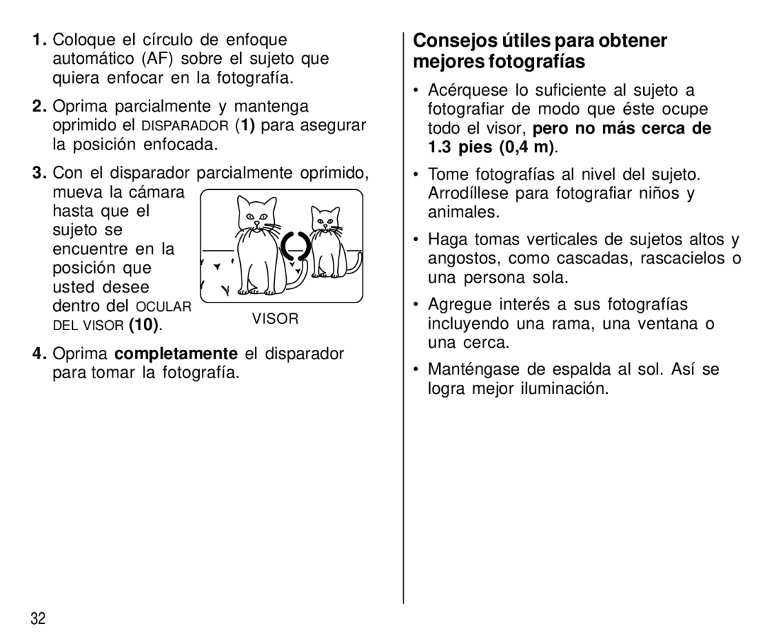 Kodak T500 Consejos útiles para obtener mejores fotografías, Oprima completamente el disparador para tomar la fotografía 