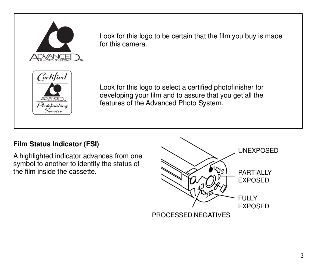 Kodak T550 manual Film Status Indicator FSI 