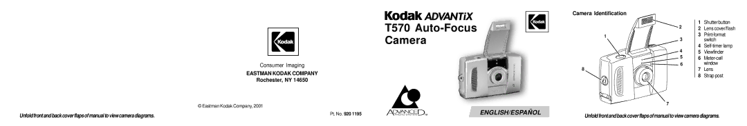 Kodak T570 manual Rochester, NY, Camera Identification 