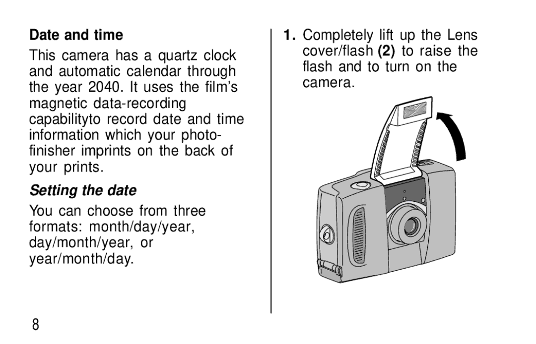 Kodak T570 manual Date and time, Setting the date 