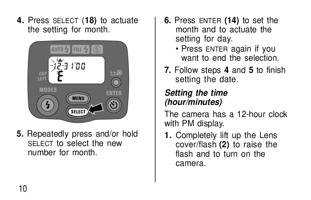 Kodak T570 manual Setting the time hour/minutes 