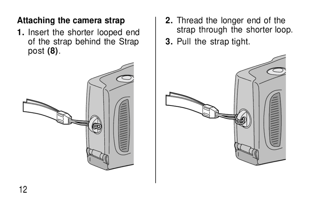 Kodak T570 manual Attaching the camera strap 