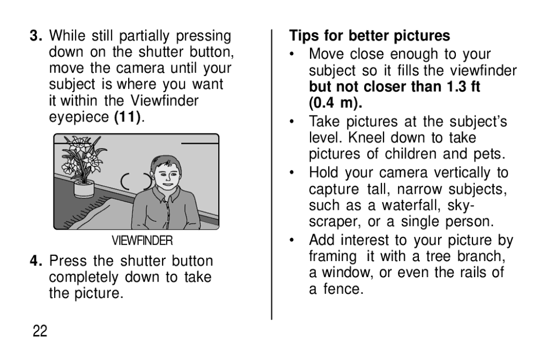 Kodak T570 manual Press the shutter button completely down to take the picture, Tips for better pictures 