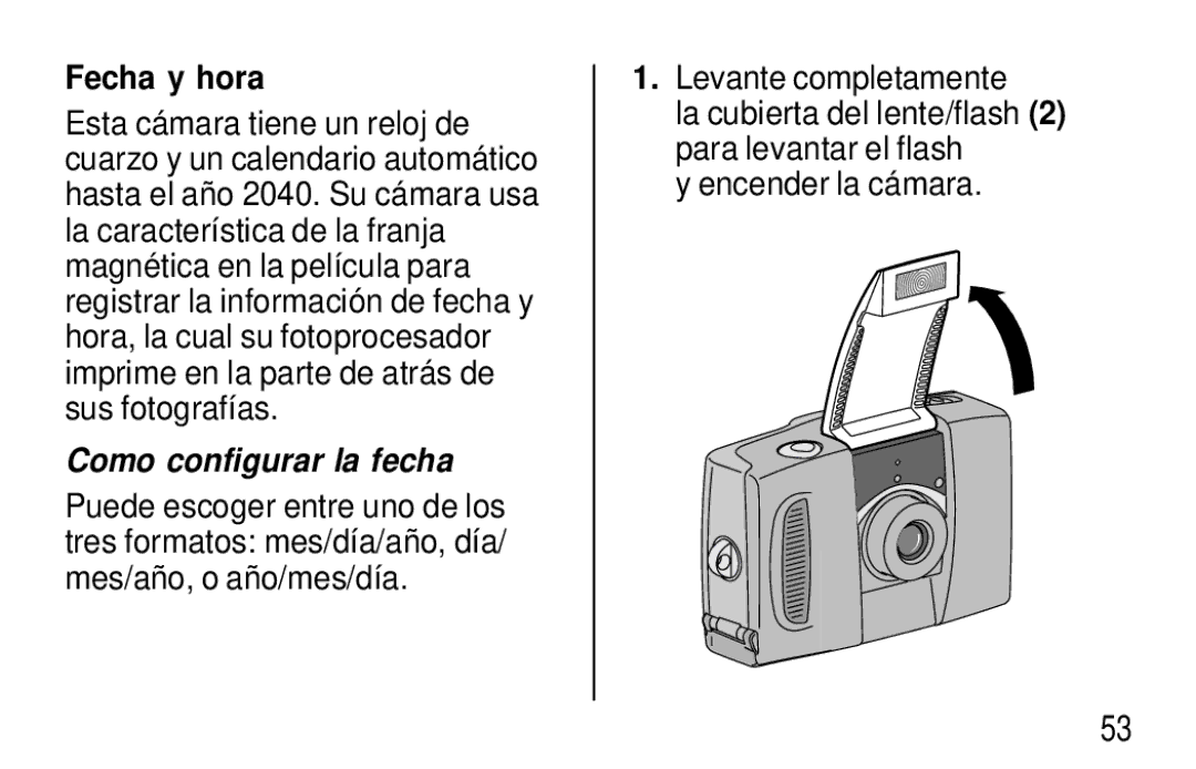 Kodak T570 manual Fecha y hora, Como configurar la fecha 