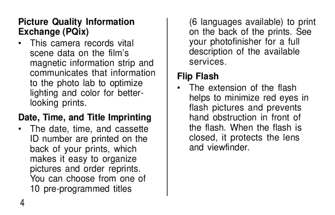 Kodak T570 manual Date, Time, and Title Imprinting, Flip Flash 