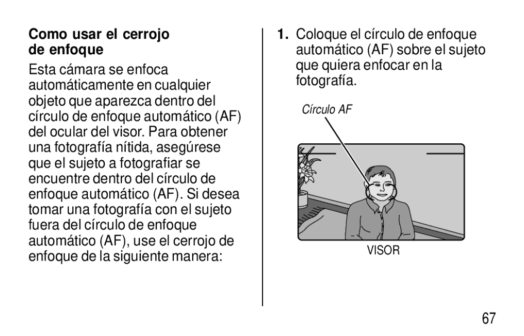 Kodak T570 manual Como usar el cerrojo de enfoque 