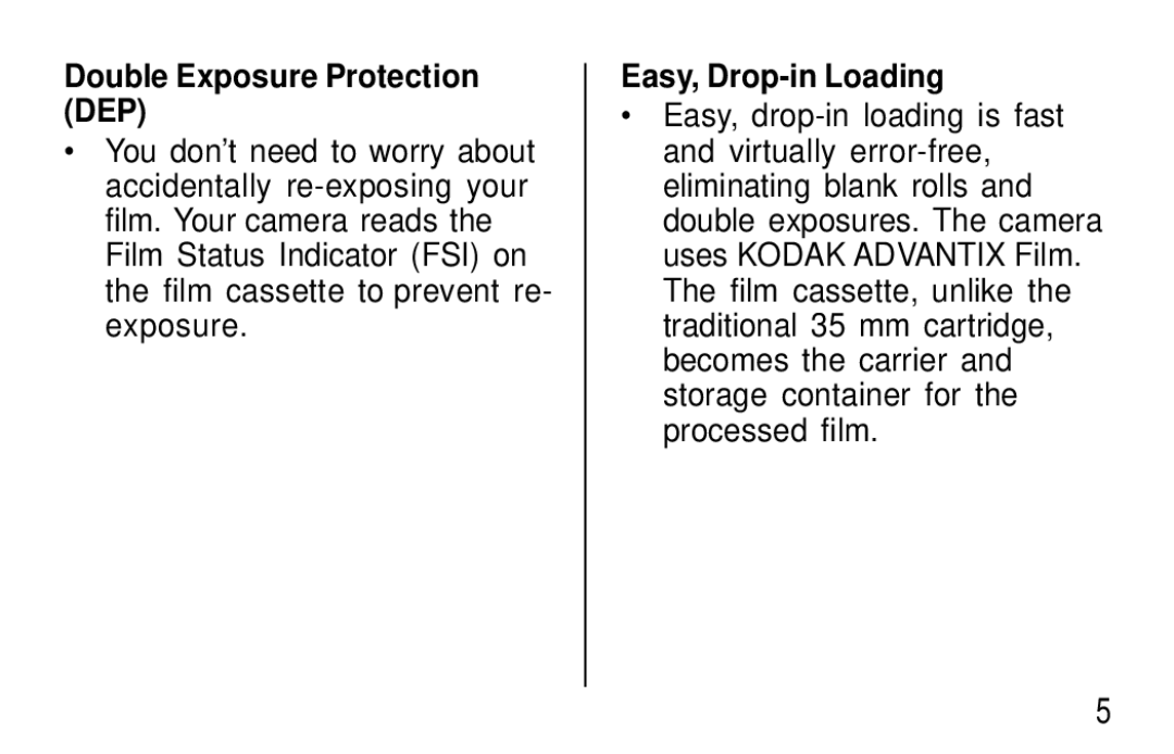 Kodak T570 manual Double Exposure Protection DEP, Easy, Drop-in Loading 