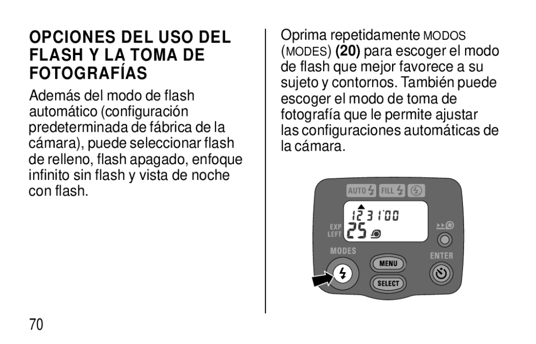 Kodak T570 manual Opciones DEL USO DEL Flash Y LA Toma DE Fotografías 