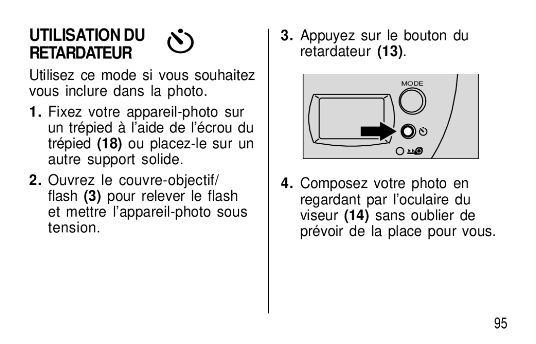 Kodak T50, T60 user manual Utilisation DU Retardateur 