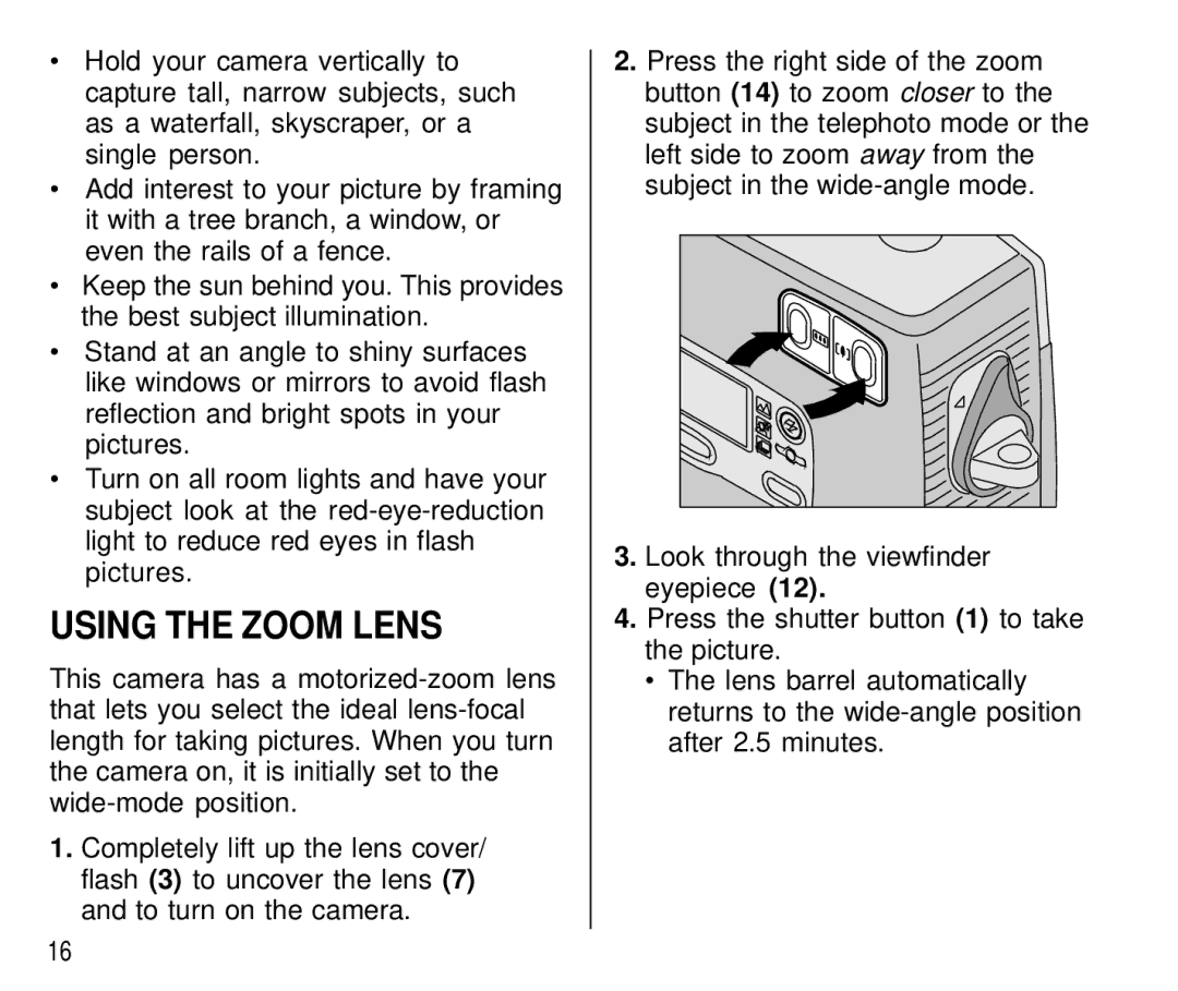 Kodak T700 manual Using the Zoom Lens 