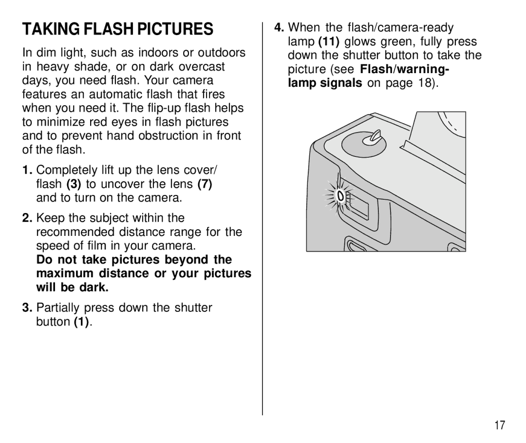 Kodak T700 manual Taking Flash Pictures 