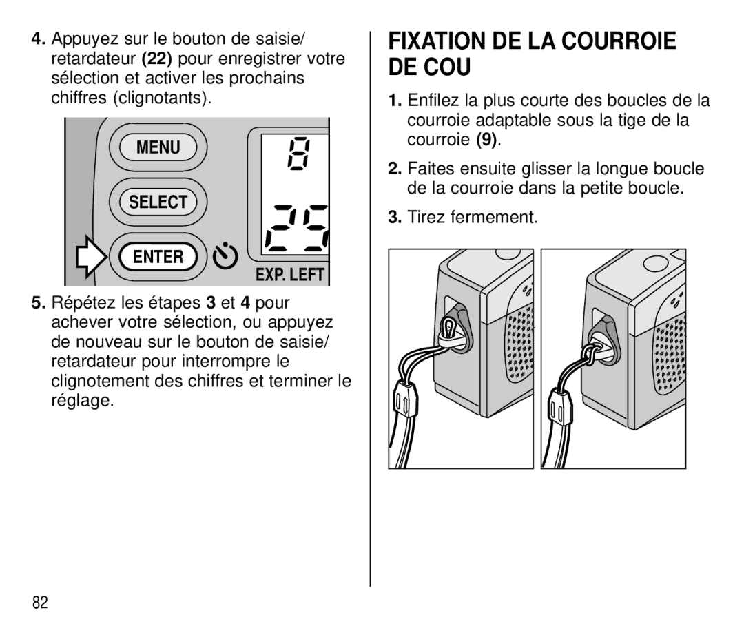 Kodak T700 manual Fixation DE LA Courroie DE COU 