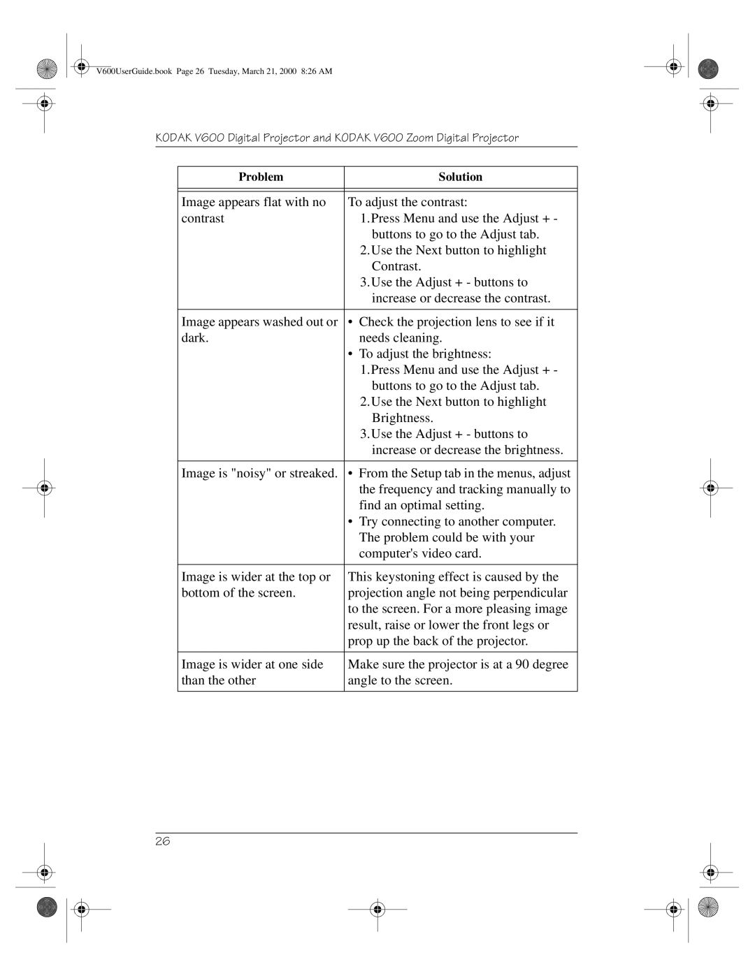 Kodak V600 Zoom manual V600UserGuide.book Page 26 Tuesday, March 21, 2000 826 AM 