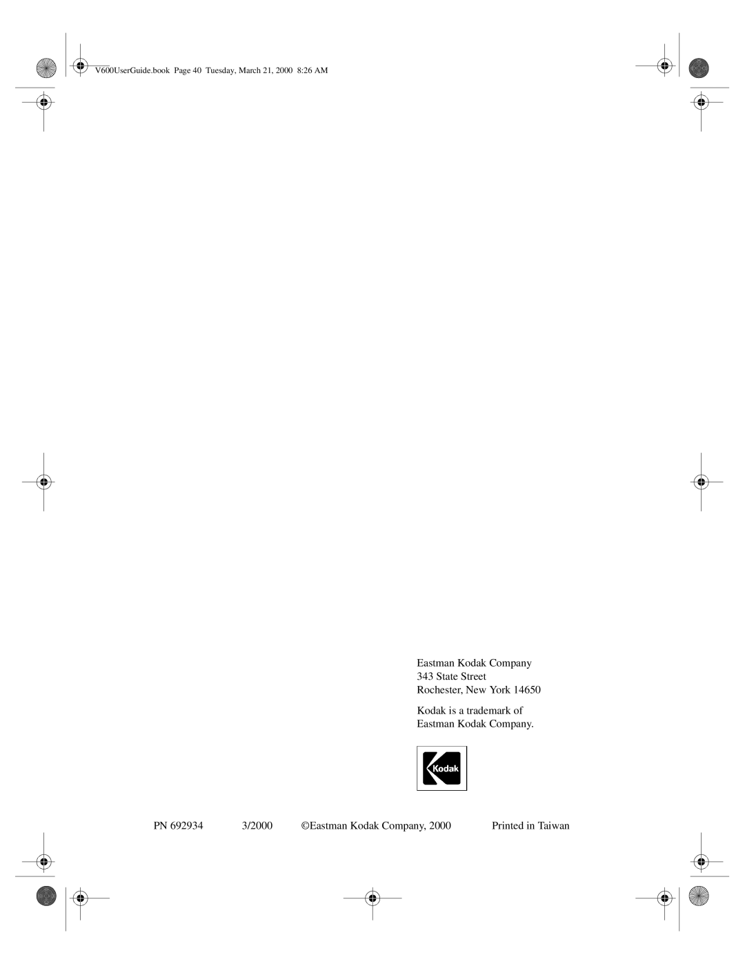 Kodak V600 Zoom manual V600UserGuide.book Page 40 Tuesday, March 21, 2000 826 AM 