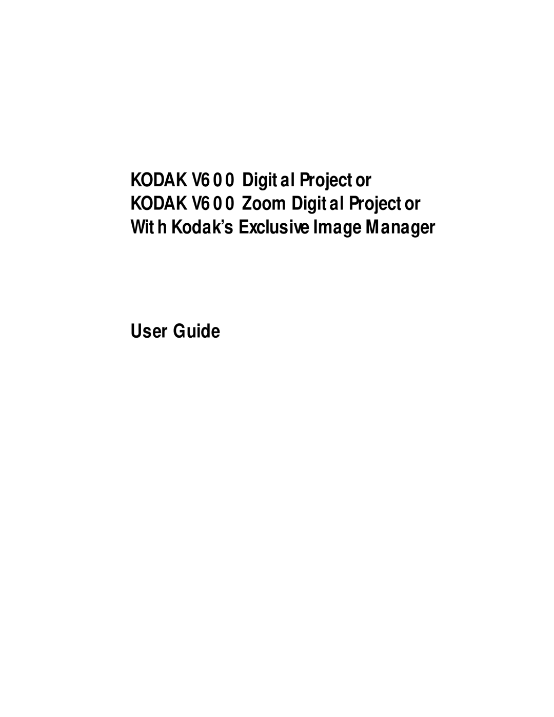 Kodak V600 manual 