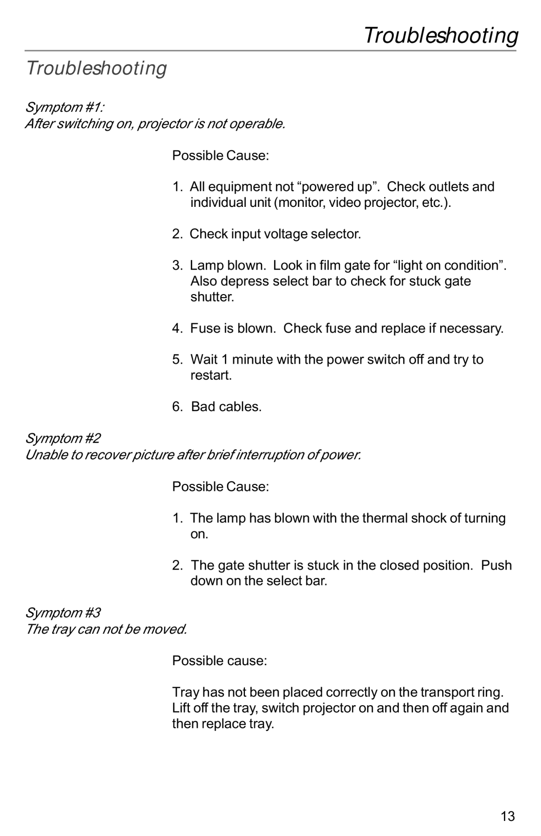 Kodak VIDEOMATE 2030P instruction manual Troubleshooting 