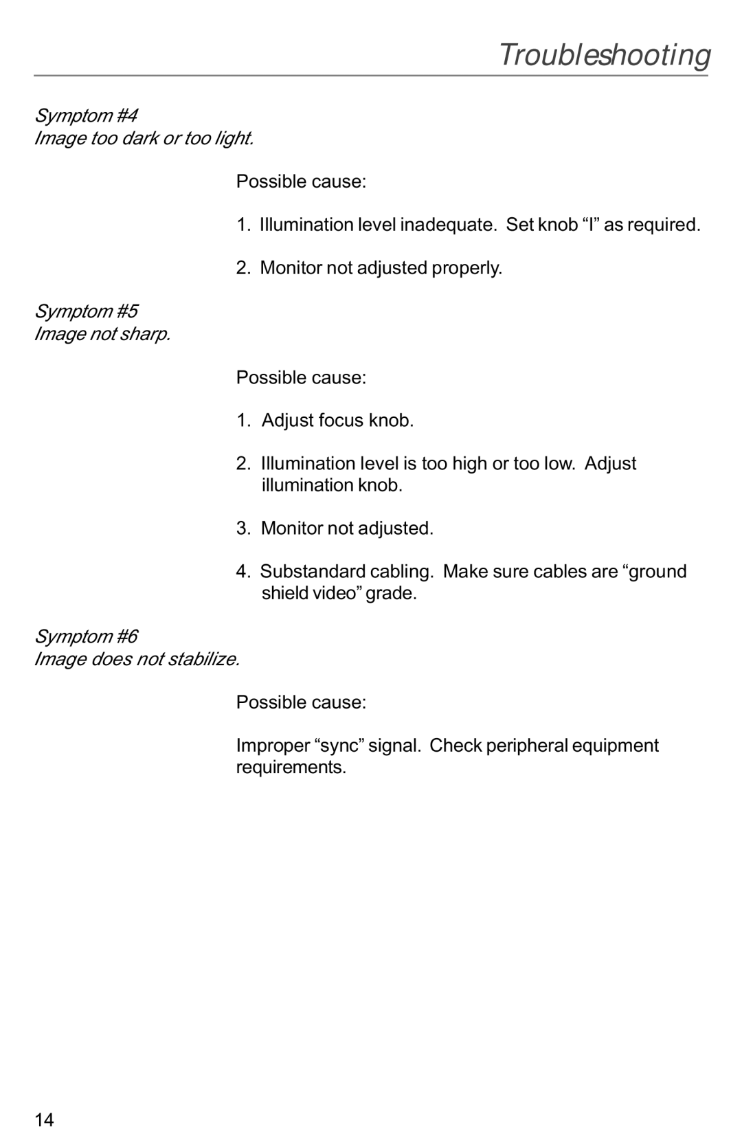 Kodak VIDEOMATE 2030P instruction manual Troubleshooting 